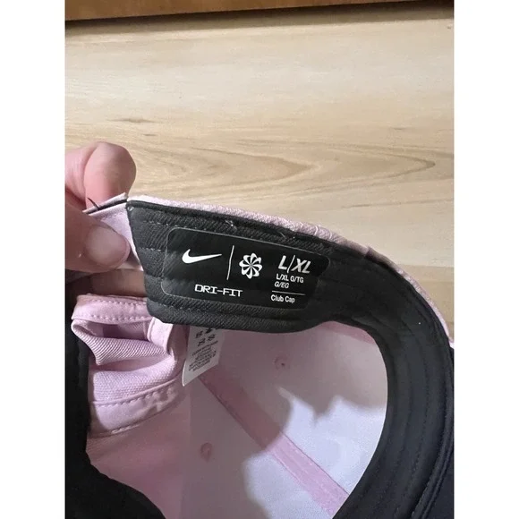 NWT Nike Dri Fit Club Cap Swoosh Adult Golf Hat Pink L/XL Adjustable NEW - Picture 8 of 8